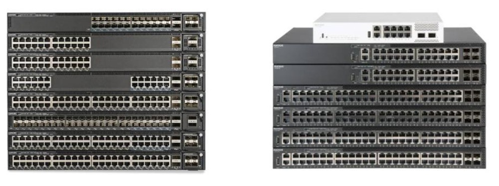 ICX 7550 and ICX 8200 switches stacked in a RUCKUS wired and wireless network